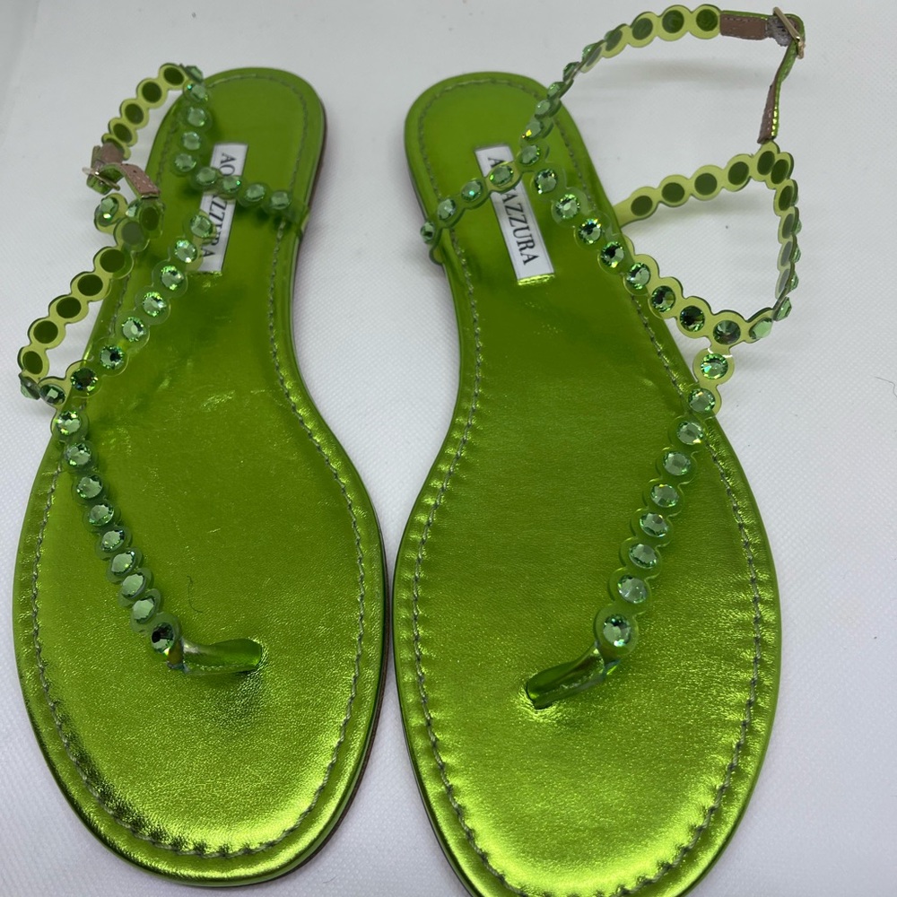 Aquazurra Tequila Plexiglass Flat Sandal 42